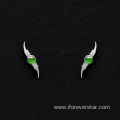Green Color Icy Jadeite Stud Earrings